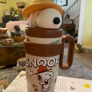 Snoopy Brown and White Travel Mug
